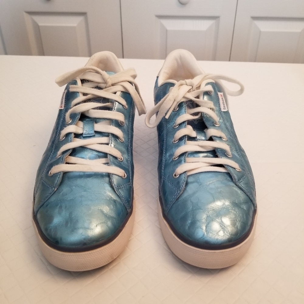 Reebok Womens Blue Shiny Sneakers Size 9.5 Great Condition - Picture 7 of 8